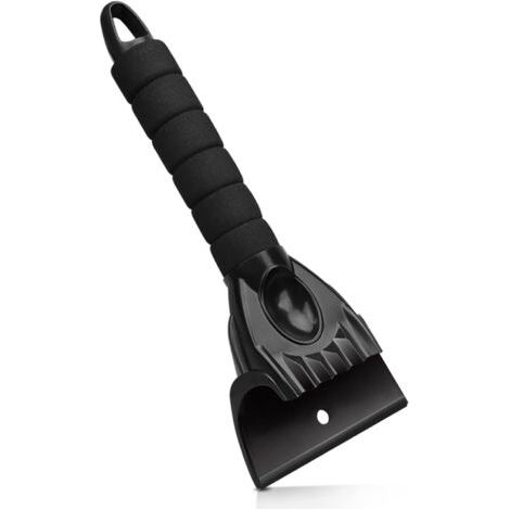 Grattoir à Glace, Gratte-Givre Racloir en Plastique avec Manche Antidérapant Outil Multifonctionnel Conception à Pelle Pelle À Neige pour Voiture - Noir