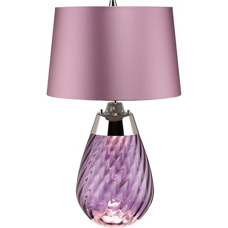 Lampada Da Scrivania Contemporanea Lena Metallo Vetro Viola Prugna 1 Luce E27 (1/4)