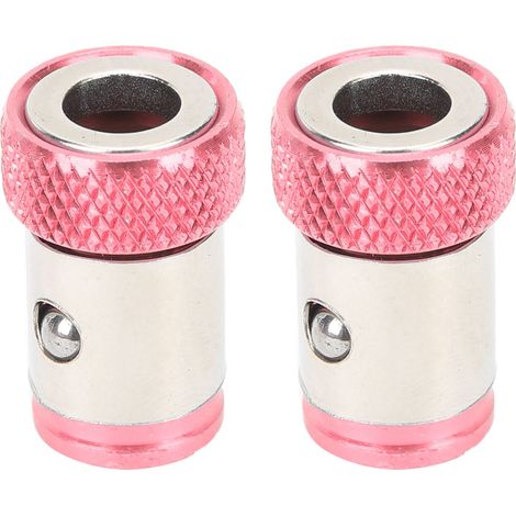 Lot de 2 anneaux magnétiques universels métriques 1/4 pouce pour embouts de tournevis magnétiques en acier (rouge) (1/5)
