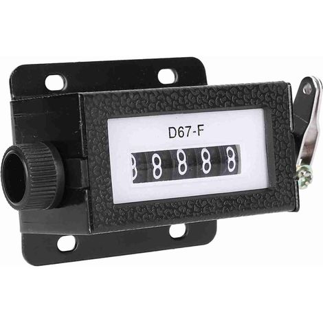 Compteur mécanique à 5 chiffres (0-99999) avec bouton rotatif, réinitialisable, noir et ressort (1/5)