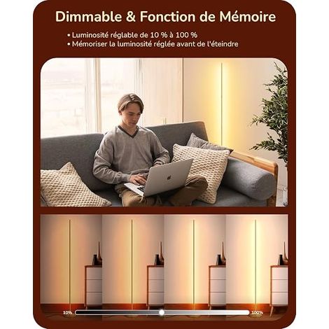 Adjustable Height LED Floor Lamp, Gold (1/4)