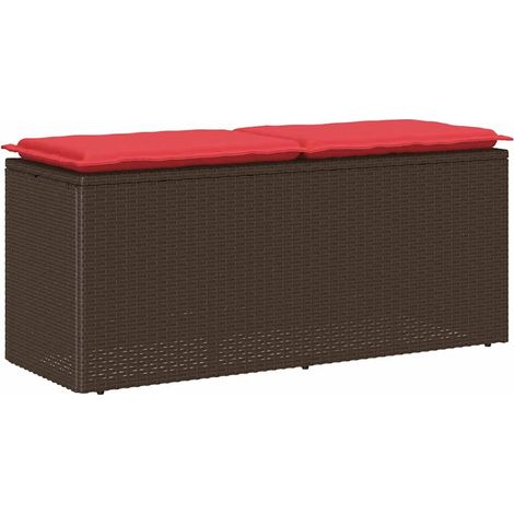 Maison Exclusive - Panca da Giardino con Cuscino Marrone 110x40x44cm in Polyrattan (1/5)