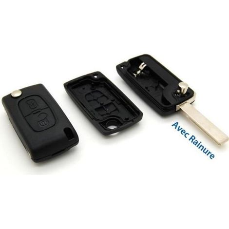 Coque clé plip 2 boutons Peugeot 207 307 407 807