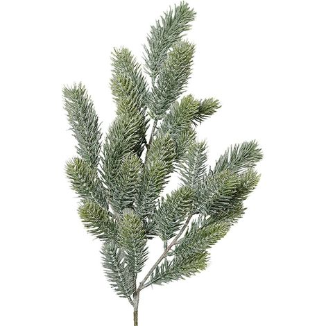 Branche de sapin de noel artificiel H 64 cm D 30 cm feuillage blanc vert (1/3)