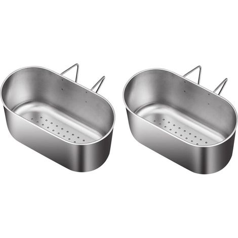 Lot de 2 paniers d'égouttage, support de filtre suspendu pour évier et poubelle.-AquaForge (1/5)