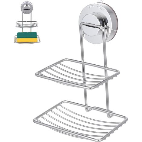 Laundry Bar Soap Holder Double Layer Stainless Steel Soap