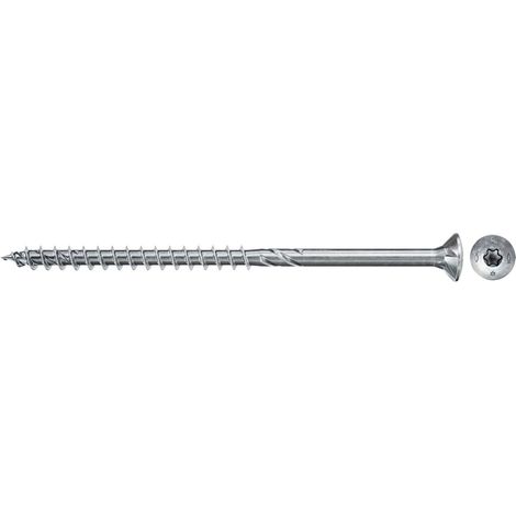 Fischer 670457 PowerFast II Vite Truciolare 6x100 mm Testa Svasata Torx TX30 Filetto Parziale Zincatura Bianca 100 pz colore Bianco