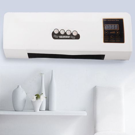 Ventilateur climatiseur mural 1800W – Commande à distance 10m – Design compact pour bureau et chambre – Matériau ABS – Fonction chauffage et ventilation (1/5)
