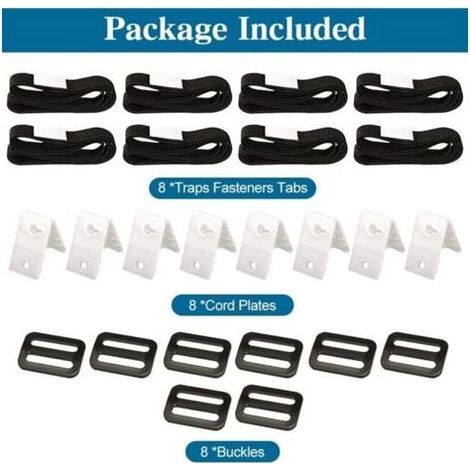 Kit de fixation pour bâche solaire de piscine, 8 Sangles de bâche solaire, kit avec sangles universelles à bobine pour fixation de bâche solaire, pour piscine enterrée (1/4)