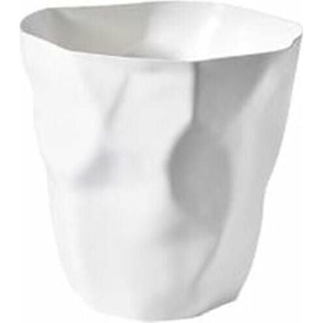 Poubelle de bureau Protection de l'environnement Poubelle en plastique de bureau de chambre à coucher irrégulière (Blanc) (1/2)