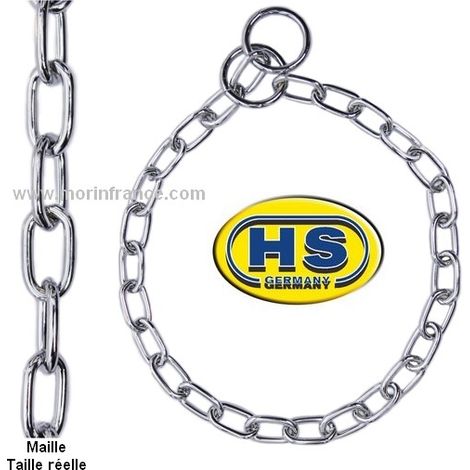 Collier étrangleur pour chien en acier chromé – Longueur 50 cm – 2 anneaux soudés pour sécurité – Qualité professionnelle – Chadog
