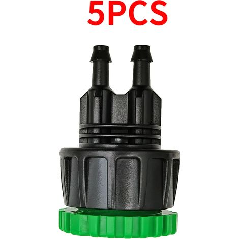 Kit de 5 raccords en plastique pour tuyau d'arrosage, permettant de connecter robinets et tuyaux. Adaptateur inclus. Indispensable pour le lavage de voiture. (1/3)