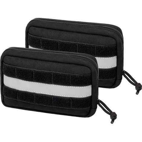 Lot de 2 sacs de nourriture pour chien - Grand espace - Avec bandes réfléchissantes - Convient pour les harnais tactiques pour chien - Pour l'entraînement, la promenade (1/5)