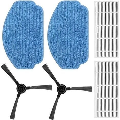Kit de 2 brosses latérales + 2 filtres + 2 serpillières pour aspirateur robot BR150/BR151 LICHIFIT - Blanc (1/4)