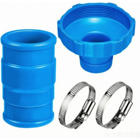 Lot de 3 Raccords de Conversion pour Tuyaux de Piscine Intex 11238 avec Colliers Métalliques - Pièces de Rechange pour Branchement de Flexibles-x (1/3)