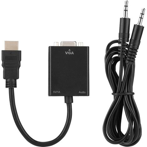 Câble adaptateur convertisseur vidéo HDMI mâle vers VGA femelle avec câble audio (1/4)