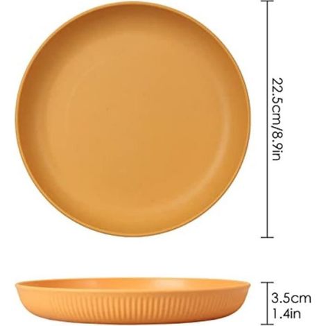 Assiette Creuse - 22,5 cm - Plastique Résistant - Pour Camping Pique-Nique Fête - Lot de 6 (1/4)