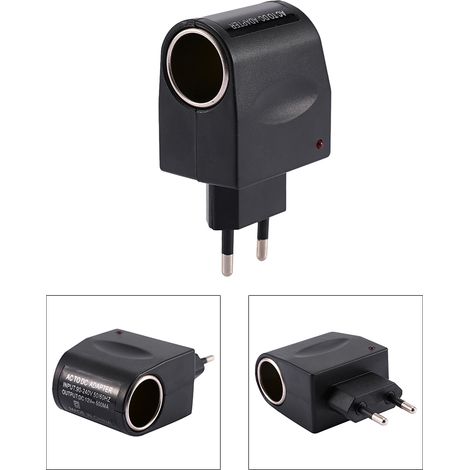 Adaptateur Allume-Cigare EU 12V DC vers Prise Murale AC pour Voiture (1/5)