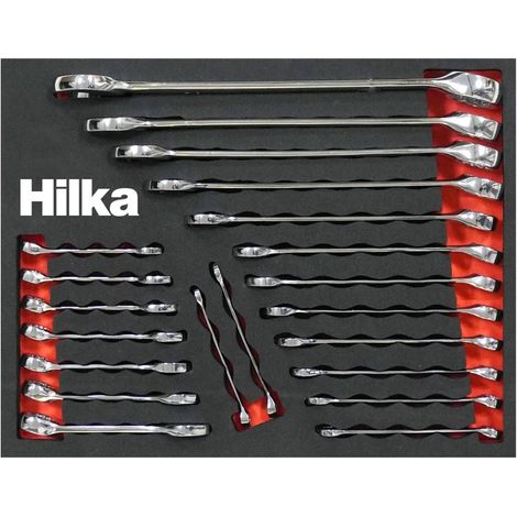 HILKA SPANNER SET 21PC OFFSET COMBINATION METRIC EVA FOAM TRAY 6-26MM 16102102