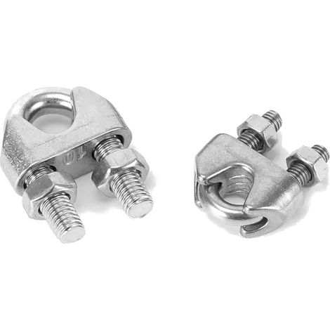 Serre-câble Étrier - Lot de 2 - Acier Zingué - Fixation Câble Acier - Bricolage Manutention - 11,11mm (1/4)