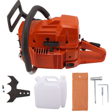 Decdeal Tête de tronçonneuse thermique G288 54cc - Pour Husqvarna 288 - Scie à chaîne fer avec bouteille d'huile - Professionnelle