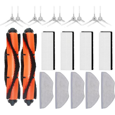 Accessoires indispensables pour l'aspirateur robot et laveur de sols Mi G1 : brosse principale, brosses latérales et lingettes de rechange (1/5)