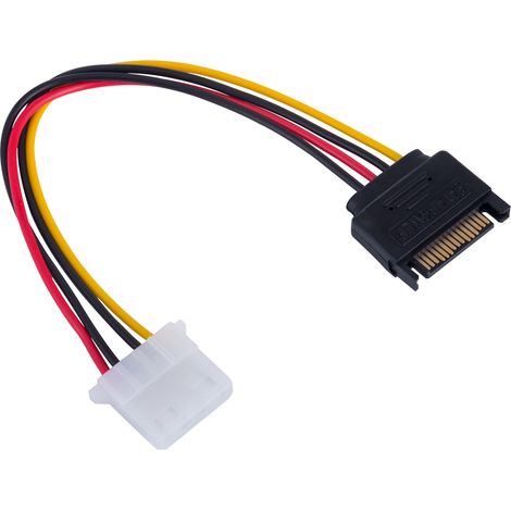 Molex Akyga AK-CA-11 SATA-Kabel für HDD/SSD, Stecker/Buchse, Stromkabel, 15 cm (1/3)
