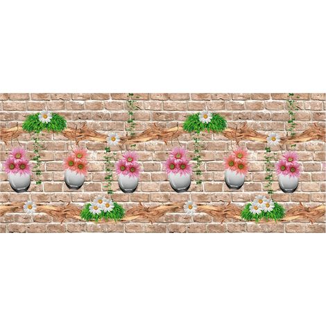 Tappeto Passatoia Cucina Digitale Antimacchia Retro Antiscivolo Vase Floreale, misura50x100coloreVase (1/4)