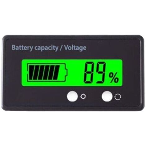 Compteur de tension de capacité de batterie avec alarme DC 12 V 24 V 36 V 48 V 72 V Moniteur de batterie au plomb et au lithium-ion (Vert)