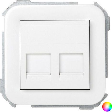 Cache pour 2 connecteurs RJ AMP blanc Simon 31089-60 (1/2)