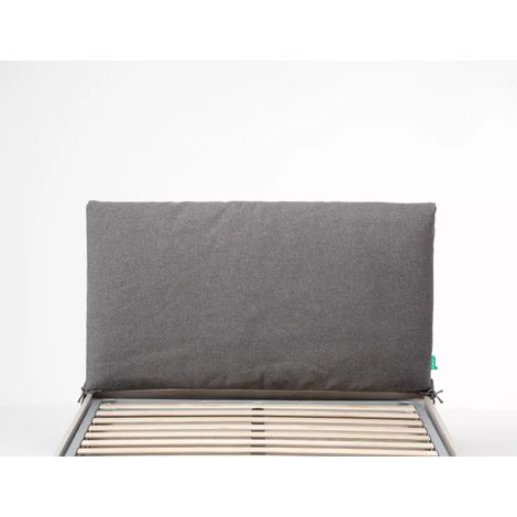 testiera piazza e mezza in tessuto "soffy" tortora 120 cm (1/2)