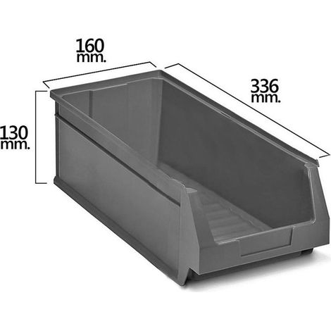 Graue stapelbare Schublade Nr. 53 336 x 160 x 130 mm.