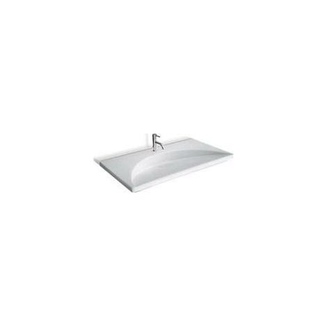 LAVABO CERAMIQUE FLAT L.96xP51-15 CM BLANC BRILLANT - CRISTINA ONDYNA WFL9609 (1/3)