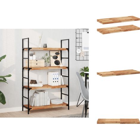 Schweberegale 2 Stk. 100x30x4 cm Massivholz Akazie Ölbehandelt - Wandregal - Holzwandregal - Regal Dekoration - Wohnzimmerdeko - Küchenregal (1/5)