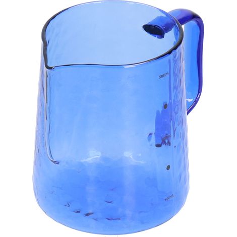 Milchaufschäumer 500 ml, multifunktional, aus Borosilikatglas, für Kaffee- und Milchgetränke, blau (1/5)