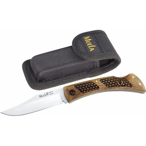 Couteau Muela BT BT-9NG, poignées en bois de noyer avec blocage de lame 9 cm, 19 cm taille totale + carte cadeau multi-usages