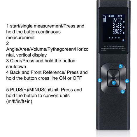 Télémètre Laser 3-en-1 S3B avec Niveau à Croix Laser et Mesure d'Angle (1/5)