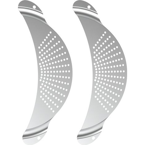 Lot de 2 passoires de casserole en acier inoxydable, filtre demi-lune pour casseroles et poêles (1/5)