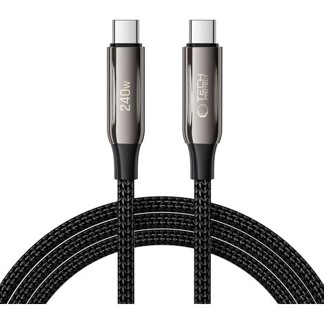 Cable Tech-protect UB10T ultraboost tipo C PD240W/QC4.0 de 200 cm, color negro (1/5)