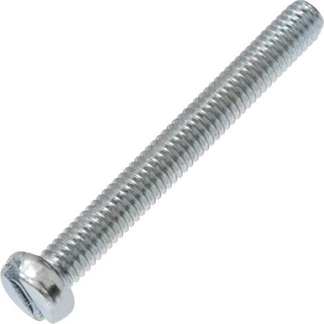 Lot de 50 Vis à métaux à tête cylindrique M4x35 mm à empreinte fendue S - boulon d'assemblage - DIN 84 - dureté 4.8 - en acier zingué - couleur argent (1/5)