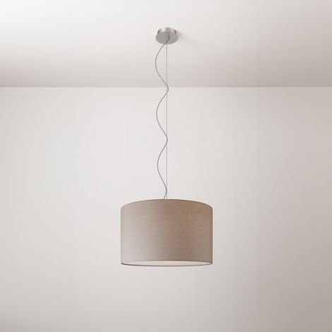 creative cables - Lampada a sospensione con paralume in tessuto Cilindro Small - Made in Italy (1/4)