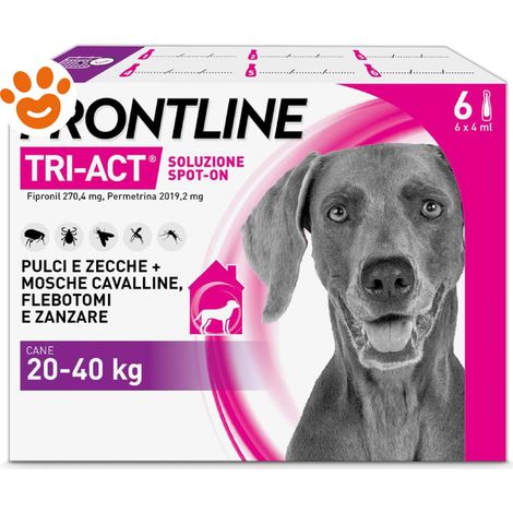 Frontline Dog Tri-Act (20-40Kg) - Confezione 6 Pipette - Antiparassitari CANE