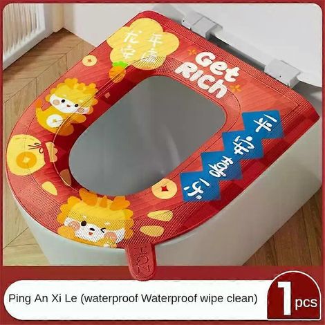 Tapis de toilette épais, lavable et imperméable, facile à nettoyer, résistant aux éclaboussures. Accessoires de toilette inclus. Coussin (1/4)