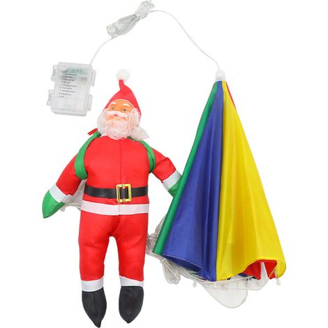 Luci a stringa LED a forma di paracadute di Babbo Natale, luci decorative natalizie disponibili in commercio, ricaricabili tramite USB, con telecomando, colorate (1/5)