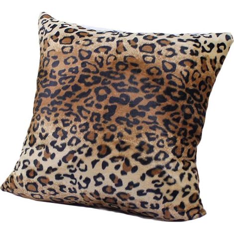 Funda de almohada de 65x65 cm, felpa corta con estampado de leopardo, estilo clásico para sofá, coche, ropa de cama, decoración escandinava moderna.