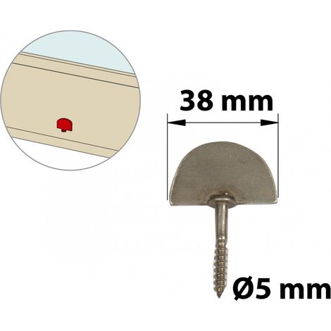Anschraubbarer Anschlag aus gebürstetem Edelstahl, H.60 x B.40 x T.10 mm AFBAT