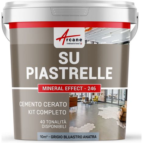Microcemento su piastrelle - 10 m² (in 2 strati) Grigio Bluastro Anatra - ARCANE INDUSTRIES