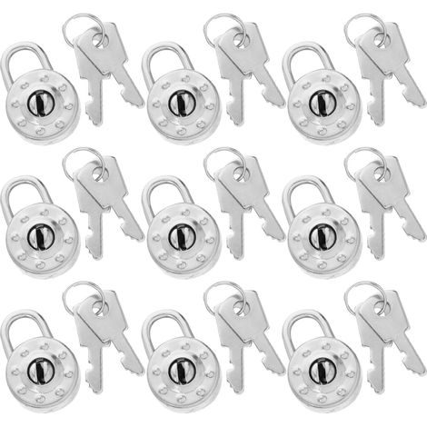 de 10 mini cadenas ronds en métal avec clé cadenas (1/5)