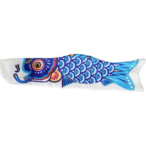 japonais manche décoratif manche à vent drapeau koi nobori sailfish 50cm bleu (1/5)
