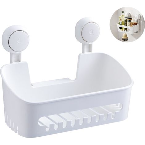 Duschablage mit Saugnapf, Seifenschale und Zahnbürstenhalter-Set, Duschablage ohne Bohren, abnehmbarer Duschkorb, wasserdichter Aufbewahrungsorganisator mit Saugnapf